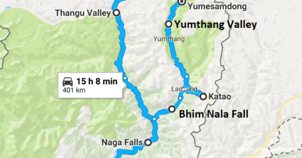 Yumthang Valley Map and Directions